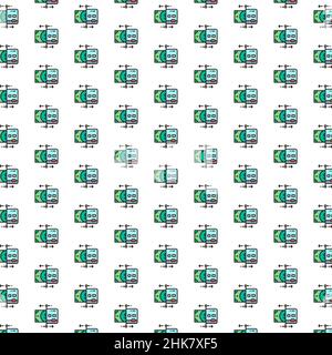 Vektor-Karten aufladen, Bank ATM, Geldautomat, Geld abheben Muster mit verschiedenen Symbolen. Stock Vektor