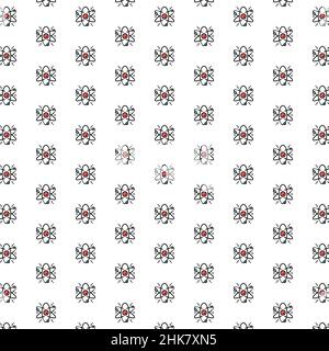 Vektoratom, Molekül, Wissenschaftsmuster mit verschiedenen Symbolen. Stock Vektor