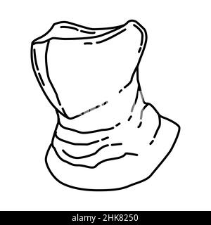 Winter Neck Gamasche für Herren Teil von Winter Accessoires und Aktivitäten Handgezeichnetes Icon Set Vektor. Stock Vektor