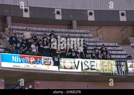 Badalona, Spanien. 2nd Feb, 2022. Die Träger von Partizan NIS Belgrade während des 7-tägigen Eurocup-Spiels zwischen Club Joventut Badalona und Partizan NIS Belgrade im Palau Olimpic de Badalona in Barcelona. (Bild: © David Ramirez/DAX via ZUMA Press Wire) Stockfoto