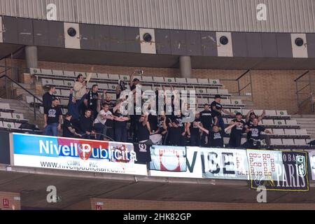 Badalona, Spanien. 2nd Feb, 2022. Die Träger von Partizan NIS Belgrade während des 7-tägigen Eurocup-Spiels zwischen Club Joventut Badalona und Partizan NIS Belgrade im Palau Olimpic de Badalona in Barcelona. (Bild: © David Ramirez/DAX via ZUMA Press Wire) Stockfoto