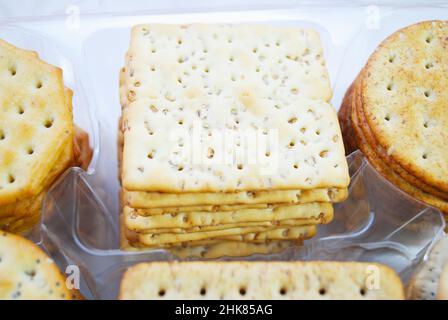 Verpackte Multi Flavored Gourmet Cracker Stockfoto