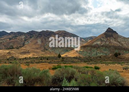 Atemberaubende Landschaft im John Day Fossil Beds National Monument, Oregon Stockfoto