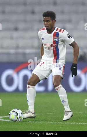 Lyon, Frankreich, 1st. Februar 2022. Thiago Mendes von Lyon während des Spiels der Uber Eats Ligue 1 im Groupama Stadium, Lyon. Bildnachweis sollte lauten: Jonathan Moscrop / Sportimage Stockfoto