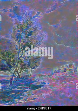 Inspiriert von der Landschaft des Hutt Valley, James Nairn, Künstler, Wellington, neu erfunden von Artotop. Klassische Kunst neu erfunden mit einem modernen Twist. Design von warmen fröhlichen Leuchten der Helligkeit und Lichtstrahl Strahlkraft. Fotografie inspiriert von Surrealismus und Futurismus, umarmt dynamische Energie der modernen Technologie, Bewegung, Geschwindigkeit und Kultur zu revolutionieren Stockfoto