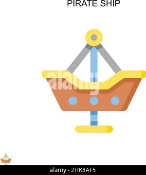 Piratenschiff einfaches Vektor-Symbol. Illustration Symbol Design-Vorlage für Web mobile UI-Element. Stock Vektor