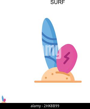 Einfaches Vektorsymbol „Surfen“. Illustration Symbol Design-Vorlage für Web mobile UI-Element. Stock Vektor