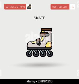 Einfaches Vektorsymbol Skate. Stock Vektor