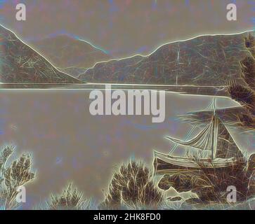 Inspiriert vom Lake Wanaka East. Aus dem Album: New Zealand Views, Burton Brothers Studio, Photography Studio, Dunedin, Schwarz-Weiß-Fotografie, Neu gestaltet von Artotop. Klassische Kunst neu erfunden mit einem modernen Twist. Design von warmen fröhlichen Leuchten der Helligkeit und Lichtstrahl Strahlkraft. Fotografie inspiriert von Surrealismus und Futurismus, umarmt dynamische Energie der modernen Technologie, Bewegung, Geschwindigkeit und Kultur zu revolutionieren Stockfoto