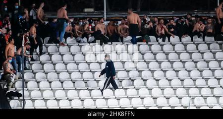 Madrid, Spanien. 2nd. Februar 2022. Träger während des Copa Del Rey-Spiels zwischen Rayo Vallecano und RCD Mallorca im Estadio de Vallecas in Madrid. (Bild: © Pablo Garcia/DAX via ZUMA Press Wire) Stockfoto