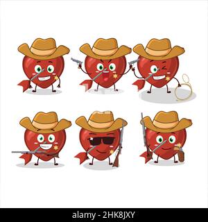 Cool Cowboy Amor Liebe Pfeil Cartoon-Figur mit einem niedlichen Hut. Vektorgrafik Stock Vektor