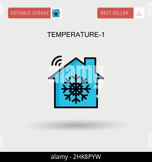 Temperatur-1 einfaches Vektorsymbol. Stock Vektor