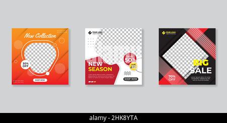 Moderne Promotion quadratischen Web-Banner für Social Media mobile Apps.elegante Verkauf und Rabatt promo Hintergründe für digitales Marketing Stock Vektor