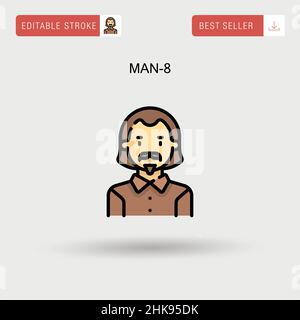 Man-8 einfaches Vektorsymbol. Stock Vektor