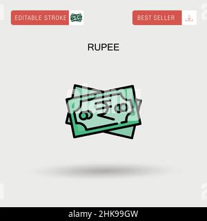 Einfaches Vektorsymbol für Rupie. Stock Vektor