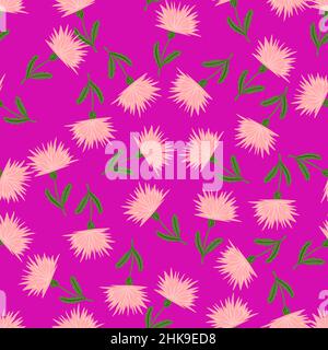 Süßes Nahtloses Muster aus Dandelion. Handgezeichneter Wiesenhintergrund. Wiederholte Textur im Doodle-Stil für Stoff, Geschenkpapier, Tapete, Gewebe. Vektor Stock Vektor