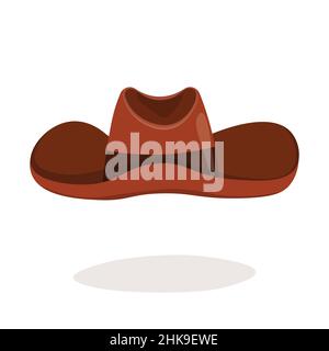 Isoliertes Element mit Cowboy-Hut. Vektor-Zeichnung Illustration für Symbol, Spiel, Verpackung, Banner. Wild West, Western, Cowboy-Konzept Stock Vektor