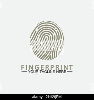 Vorlage zur Abbildung des Fingerabdruck-Logo-Vektorsymbols Stock Vektor