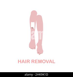 Flaches Symbol für Haarentfernung. Farbiger Elementschild aus der Kollektion des Schönheitssalons. Flat Hair Removal Icon-Zeichen für Web-Design, Infografiken und mehr. Stock Vektor
