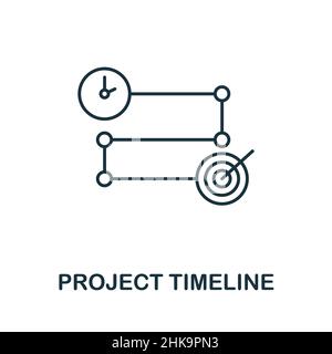 Projektzeitplansymbol. Linienelement aus der Sammlung zur Projektentwicklung. Lineares Projekt Timeline Symbol Zeichen für Web-Design, Infografiken und mehr. Stock Vektor
