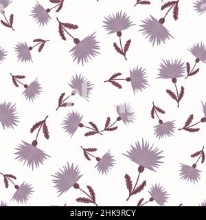 Süßes Nahtloses Muster aus Dandelion. Handgezeichneter Wiesenhintergrund. Wiederholte Textur im Doodle-Stil für Stoff, Geschenkpapier, Tapete, Gewebe. Vektor Stock Vektor