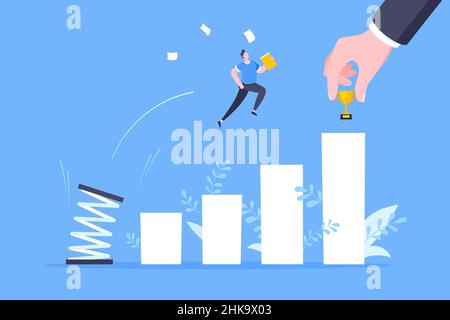 Business Mentor hilft, die Karriere mit Sprungbrett Vektor Illustration zu verbessern. Stock Vektor