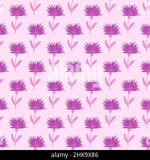 Süßes Nahtloses Muster aus Dandelion. Handgezeichneter Wiesenhintergrund. Wiederholte Textur im Doodle-Stil für Stoff, Geschenkpapier, Tapete, Gewebe. Vektor Stock Vektor