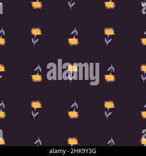 Süßes Nahtloses Muster aus Dandelion. Handgezeichneter Wiesenhintergrund. Wiederholte Textur im Doodle-Stil für Stoff, Geschenkpapier, Tapete, Gewebe. Vektor Stock Vektor