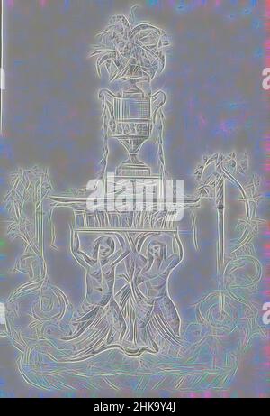 Inspiriert von Ornament mit zwei Nereids mit einer Vase, tragen die Nereids ein Kapitell, auf dem eine Vase mit Blumen steht. Seite 58 Rekto aus einem Skizzenbuch mit 63 Seiten, neu gestaltet von Artotop. Klassische Kunst neu erfunden mit einem modernen Twist. Design von warmen fröhlichen Leuchten der Helligkeit und Lichtstrahl Strahlkraft. Fotografie inspiriert von Surrealismus und Futurismus, umarmt dynamische Energie der modernen Technologie, Bewegung, Geschwindigkeit und Kultur zu revolutionieren Stockfoto