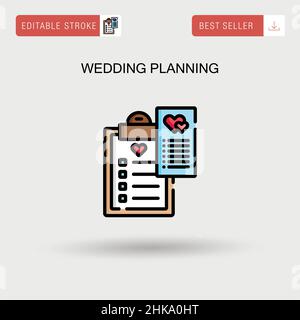 Hochzeitsplanung einfaches Vektor-Symbol. Stock Vektor
