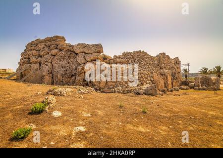 Die Ggantija-Tempel auf der Insel Gozo bei Malta im Mittelmeer, Europa. Stockfoto