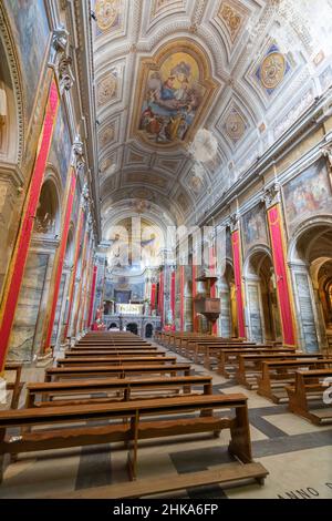 Kathedrale Santa Maria Assunta, Innenraum, Nepi, Latium, Italien, Europa Stockfoto