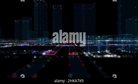 Futuristische Smart Digital City. Smart City Und Technology Business Concept Stockfoto