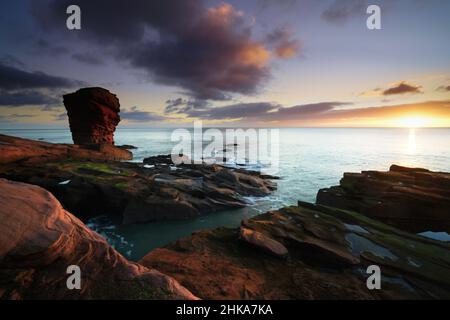 Deils heid auch bekannt als der Teufelskopf, Arbroath, Angus, Schottland., Stockfoto