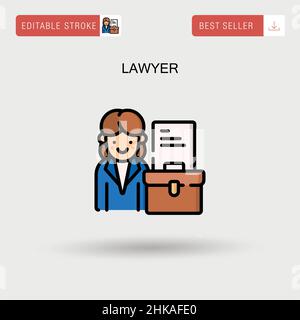Einfaches Vektorsymbol für Anwalt. Stock Vektor