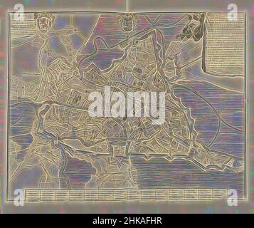 Der Plan de la Ville et Citadelle de Gand wurde von Plan of Ghent 1708 inspiriert und gab den Plan de la Ville et Citadelle de Gand auf, als Partner par les Hauts Alliez le 18 zu arbeiten. Decembre 1708 (...), Karte von Gent, belagert von den Alliierten vom 18. Dezember, Kapitulation am 30. Dezember 1708. Oben rechts ein Engel mit einem Drapierwerk mit der Legende der Belagerungsarbeiten A-M, von Artotop neu erfunden. Klassische Kunst neu erfunden mit einem modernen Twist. Design von warmen fröhlichen Leuchten der Helligkeit und Lichtstrahl Strahlkraft. Fotografie inspiriert von Surrealismus und Futurismus, umarmt dynamische Energie der modernen Technologie, Bewegung, Geschwindigkeit und Kultur zu revolutionieren Stockfoto