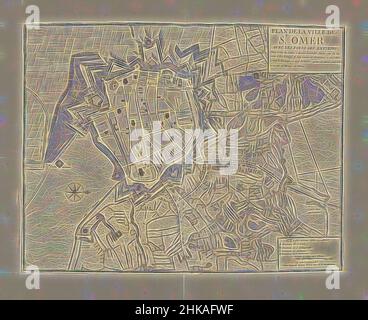 Inspiriert von der Karte von Saint-Omer, 1710, Plan de la ville de St. Omer avec les Forts des Environs, Karte von Saint-Omer, 1710. Teil einer gebündelten Sammlung von Plänen von Schlachten und Städten, die im Spanischen Erbfolgekrieg bekannt waren., Druckerei: Jacobus Harrewijn, Verlag: Eugene Henry Fricx, Brüssel, Reimagined by Artotop. Klassische Kunst neu erfunden mit einem modernen Twist. Design von warmen fröhlichen Leuchten der Helligkeit und Lichtstrahl Strahlkraft. Fotografie inspiriert von Surrealismus und Futurismus, umarmt dynamische Energie der modernen Technologie, Bewegung, Geschwindigkeit und Kultur zu revolutionieren Stockfoto