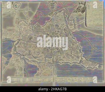 Der Plan de la Ville et Citadelle de Gand wurde von Plan of Ghent 1708 inspiriert und gab den Plan de la Ville et Citadelle de Gand auf, als Partner par les Hauts Alliez le 18 zu arbeiten. Decembre 1708 (...), Karte von Gent, belagert von den Alliierten vom 18. Dezember, Kapitulation am 30. Dezember 1708. Oben rechts ein Engel mit einem Drapierwerk mit der Legende der Belagerungsarbeiten A-M, von Artotop neu erfunden. Klassische Kunst neu erfunden mit einem modernen Twist. Design von warmen fröhlichen Leuchten der Helligkeit und Lichtstrahl Strahlkraft. Fotografie inspiriert von Surrealismus und Futurismus, umarmt dynamische Energie der modernen Technologie, Bewegung, Geschwindigkeit und Kultur zu revolutionieren Stockfoto