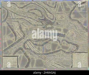 Der Plan De la Ville d'Aire et de ses environs wurde 1710 von der Belagerung von Aire inspiriert (...) Assiegée par les Hauts-Alliés sous le Commandement de Son A.S. Monseigr. le Prince d'Anhalt Dessau (...) Hebeln Sie 8. Novembre 1710 (...), Karte der Belagerung der Stadt Aire mit der weiten Umgebung, belagert von, neu gestaltet von Artotop. Klassische Kunst neu erfunden mit einem modernen Twist. Design von warmen fröhlichen Leuchten der Helligkeit und Lichtstrahl Strahlkraft. Fotografie inspiriert von Surrealismus und Futurismus, umarmt dynamische Energie der modernen Technologie, Bewegung, Geschwindigkeit und Kultur zu revolutionieren Stockfoto