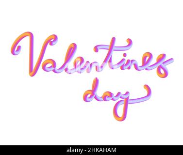 Illustration eines von Hand gezeichneten, isolierten Valentinstags-Textes Stock Vektor