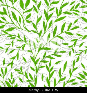 Hinterlässt Hintergrundtextur mit handgezeichneter, Flora-Vektor, natürlichen Hintergrund. Stock Vektor