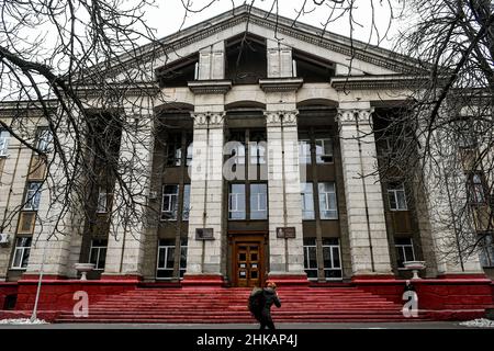 Non Exclusive: ZAPORIZHZHIA, UKRAINE - 2. FEBRUAR 2022 - Im Keller des Zaporizhzhia Electrical Engineering Pro Befindet Sich Ein Fallout-Schutzraum Stockfoto