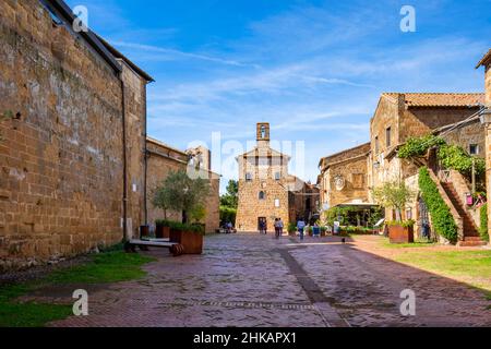 Altstadt, Piazza del Pretorio, Sovana, Toskana, Italien, Europa Stockfoto