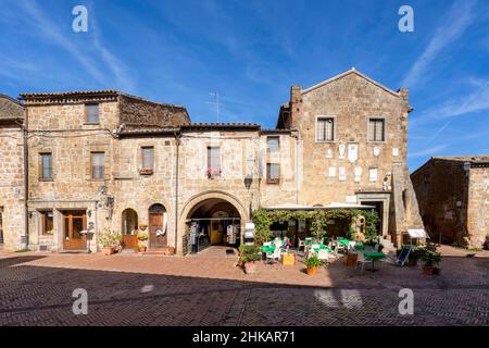 Altstadt, Piazza del Pretorio, Sovana, Toskana, Italien, Europa Stockfoto