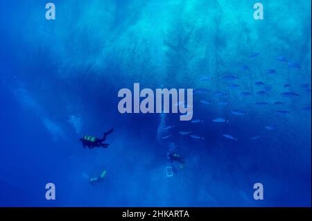 Unterwasserarchäologen graben Schiffswrack aus dem 2nd. Jahrhundert in Bozburun Marmaris Türkei. Stockfoto