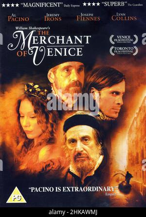 DVD-Cover. „der Kaufmann von Venedig“ von William Shakespeare. Stockfoto