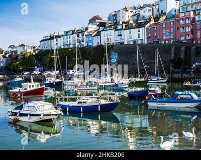 Ein sonniger Tag in Brixham im Süden von Devon. Stockfoto