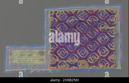 Inspiriert von Fragment aus Ciselé-Samt in Purpur mit durchgehendem Muster aus Diamanten, die mit einer S-förmigen Volute gefüllt sind, Fragment aus seidigem Ciselé-Samt mit Ausschnitten in Purpur mit durchgehendem Muster aus Diamanten, die mit einer S-förmigen Volute gefüllt sind. Mit selvedge., Italien, c. 1500 - c. 1599, Seide, Ciselé-Samt, neu erfunden von Artotop. Klassische Kunst neu erfunden mit einem modernen Twist. Design von warmen fröhlichen Leuchten der Helligkeit und Lichtstrahl Strahlkraft. Fotografie inspiriert von Surrealismus und Futurismus, umarmt dynamische Energie der modernen Technologie, Bewegung, Geschwindigkeit und Kultur zu revolutionieren Stockfoto