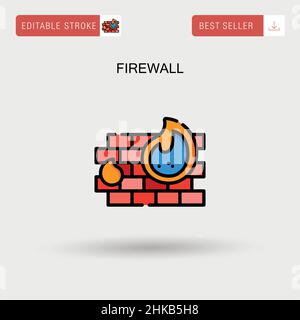Einfaches Vektorsymbol für die Firewall. Stock Vektor