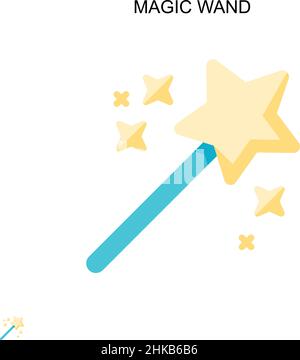 Magic Zauberstab einfaches Vektor-Symbol. Illustration Symbol Design-Vorlage für Web mobile UI-Element. Stock Vektor